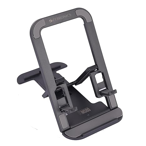 ZEBRONICS MS80 Mobile Holder Adjustable Height & 10°–50° Multi-Angle Viewing Stand for Phones and Tablets